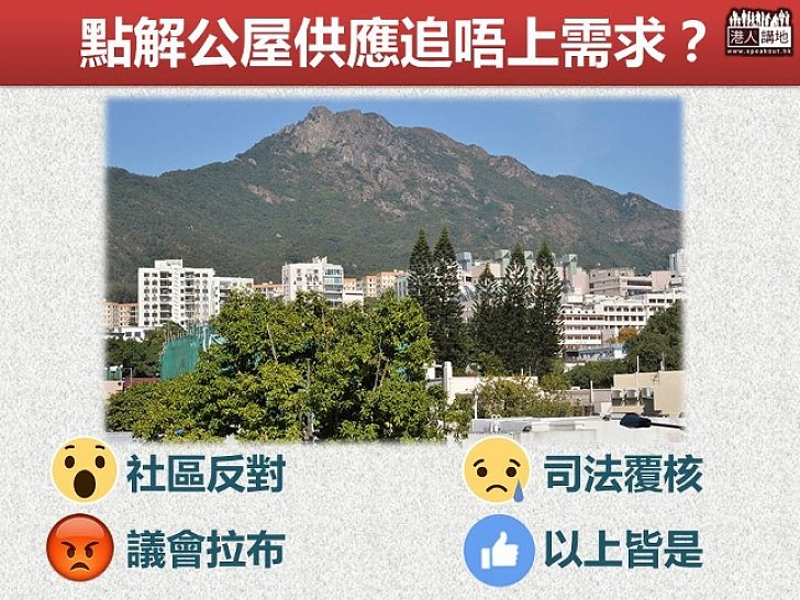 【任重道遠】公屋落成量遜預期 你認為最大阻力係？社區反對、司法覆核、議會拉布……