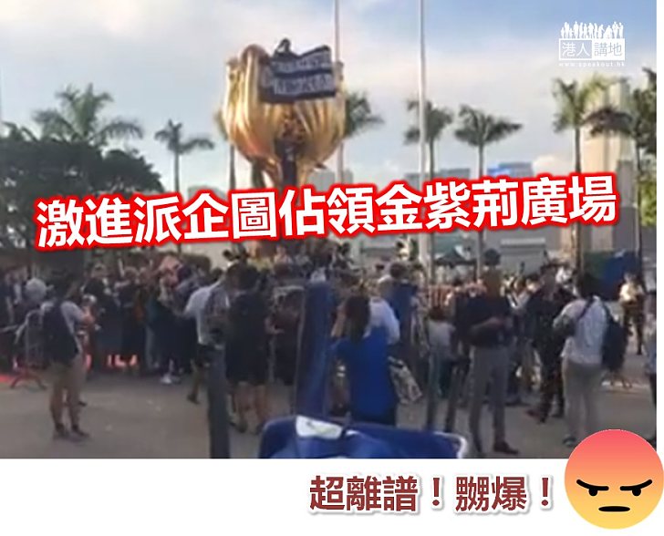 【無視法紀】突發！激進派圖佔領金紫荊廣場