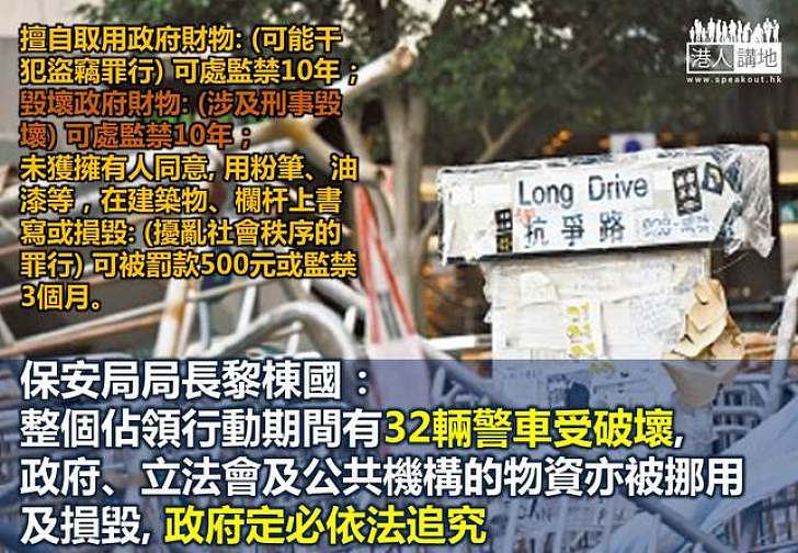 【焦點新聞】黎棟國：佔領期間多樣公共機構物資被損毀　政府定會依法追究