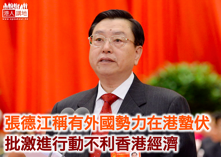 傳媒指張德江稱香港有外國勢力
